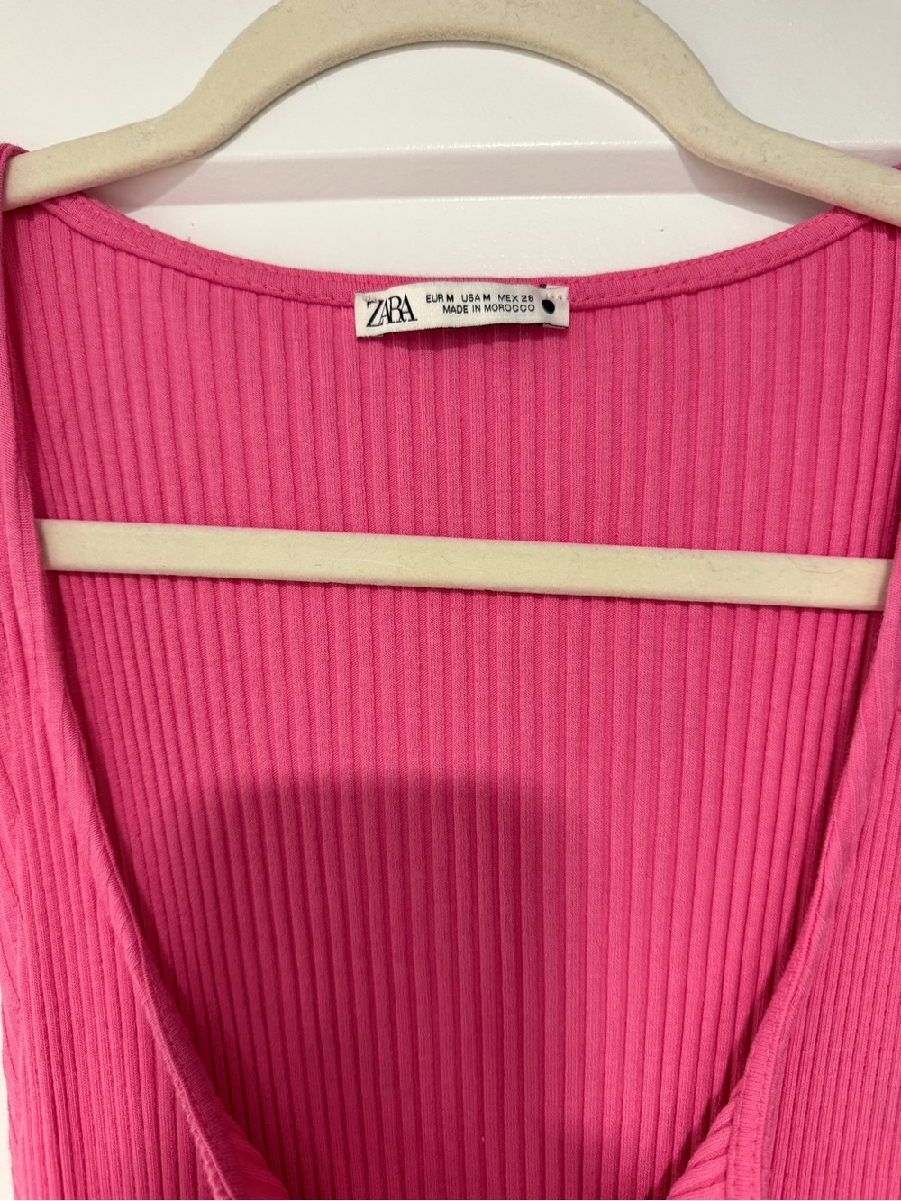 Zara Pink Ribbed Button-Front Dress - Picture 2 of 3